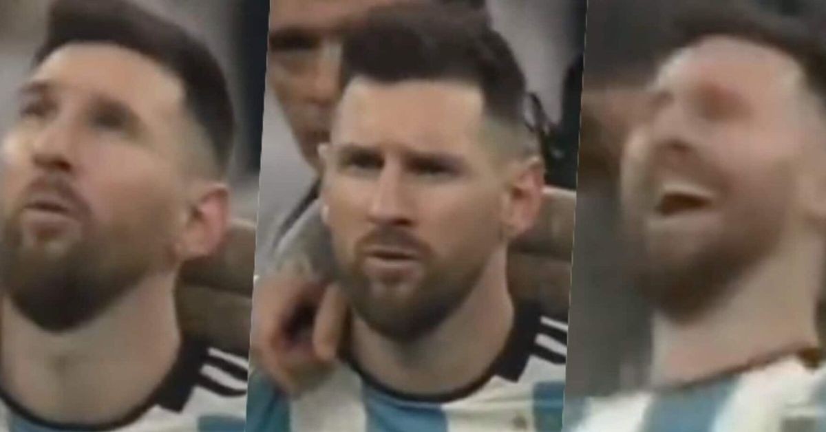 Lionel Messi during Gonzalo Montiel's penalty kick.