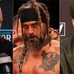 Triple H (left), Jay Briscoe (middle), and Tony Khan (right)