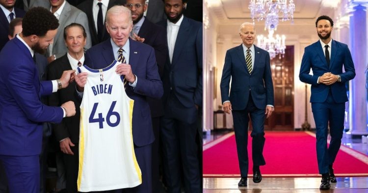 Stephen Curry and Joe Biden at the White House
