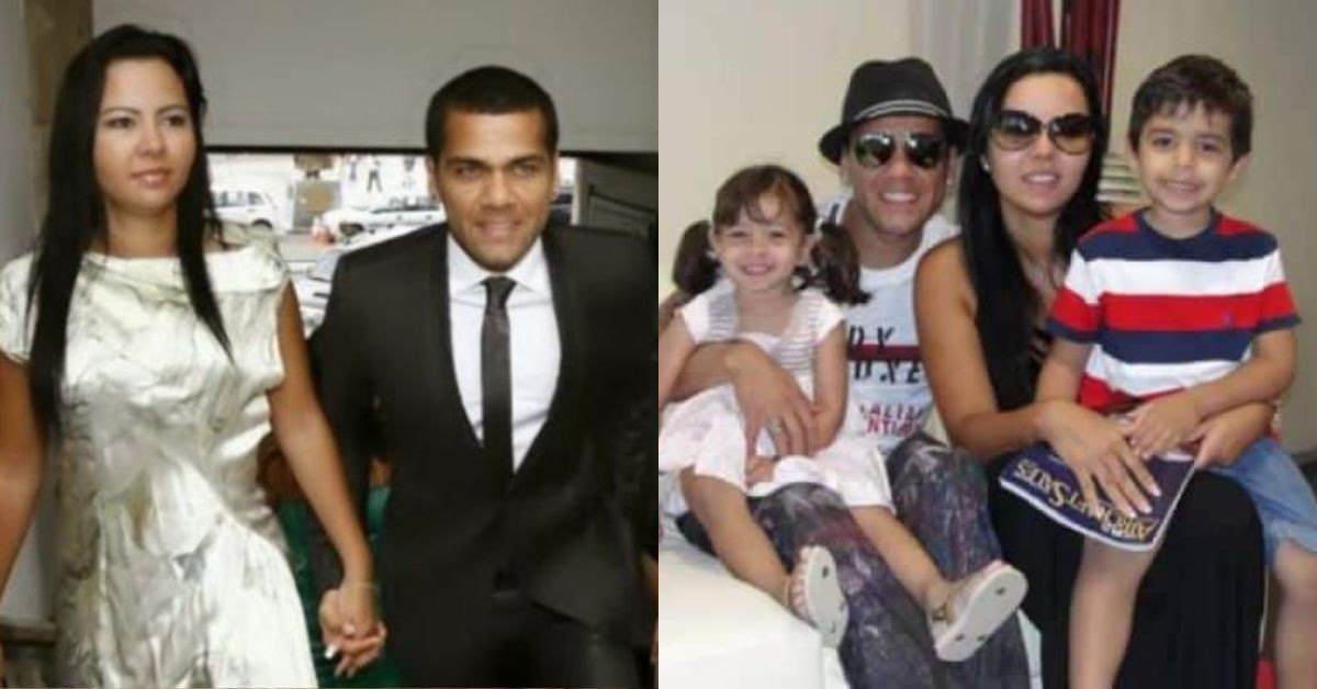 Dani Alves and Dinora Santana with their kids.