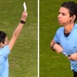 The referee showing white card