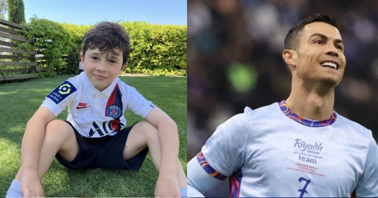 Mateo Messi Rocuzzo and Cristiano Ronaldo.