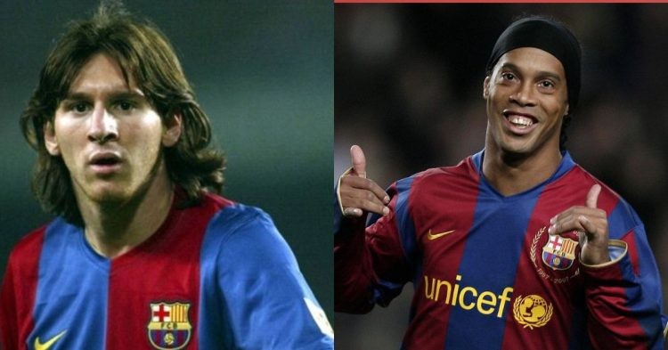 Lionel Messi and Ronaldinho.