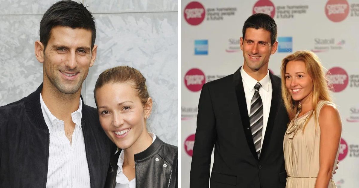 Novak Djokovic and his wife