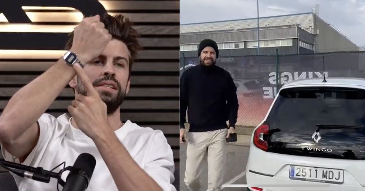 Gerard Pique with his Casio watch and his Twingo