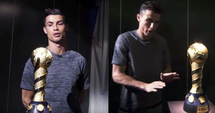 Cristiano Ronaldo claims that he does not touch a trophy before winning it.