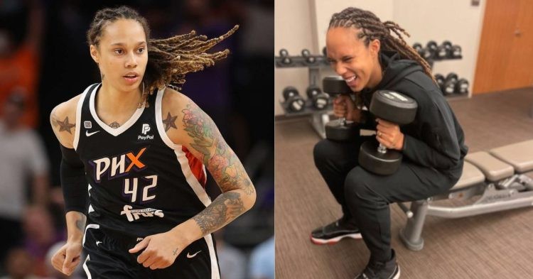Brittney Griner on the court and in the gym