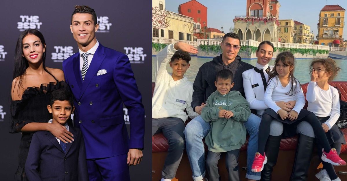Georgina Rodriguez and Cristiano Ronaldo with their children