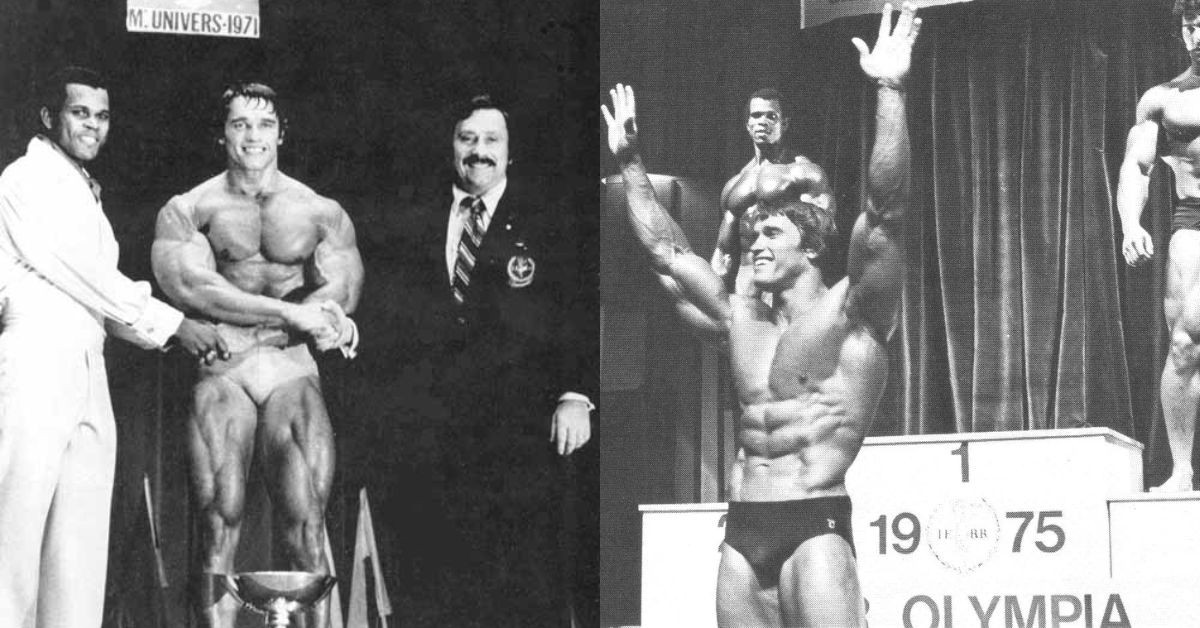 Arnold Schwarzenegger - Mr. Olympia 1970-1975, 1980 (Credit: Evolution of Bodybuilding)