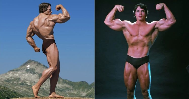 Arnold and Arnold flexing (Credit: Greatest Physiques and Business Insider India)