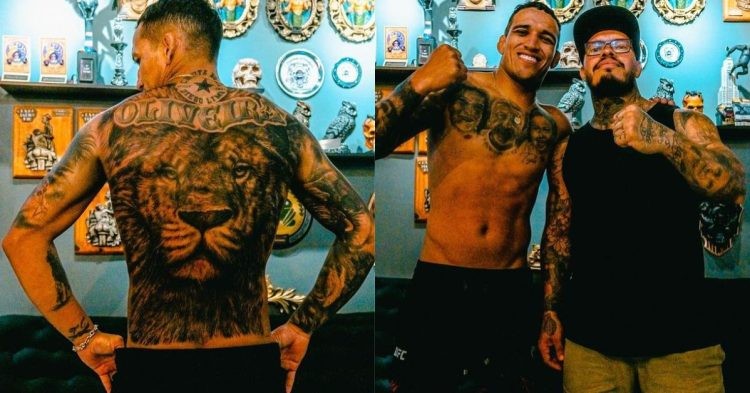 Charles Oliveira back tattoo