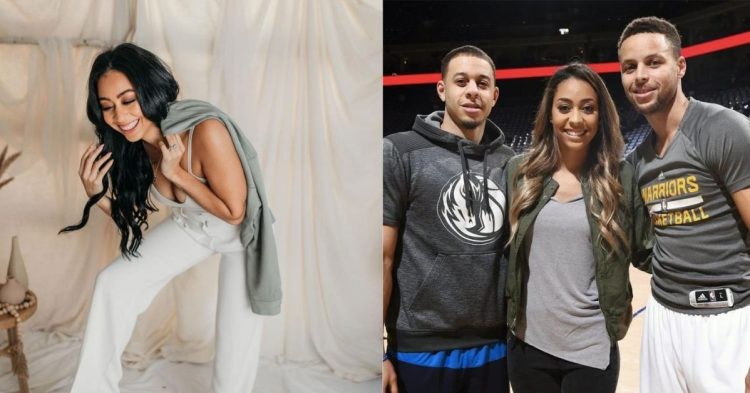 Sydel Curry, Seth Curry, and Stephen Curry posing for photos