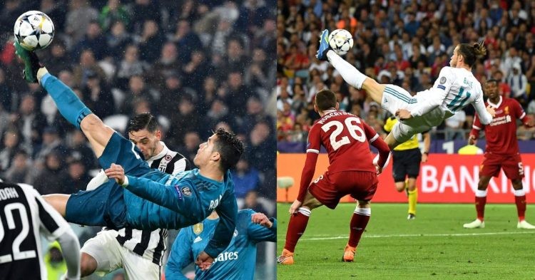 Cristiano Ronaldo and Gareth Bale scored sensational bicycle kick goals during the 2017-18 Champions League campaign (Credits: Twitter)