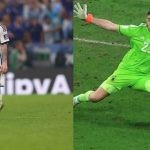 Lionel Messi and Emiliano Martinez.