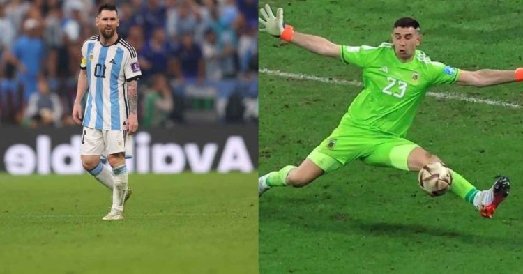 Lionel Messi and Emiliano Martinez.