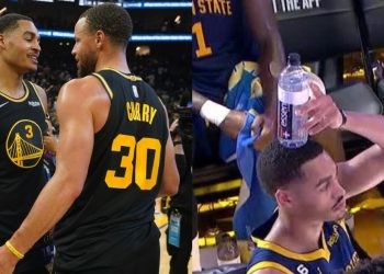 Jordan Poole and Stephen Curry
