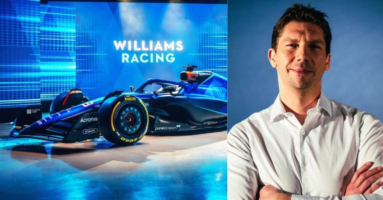 Williams FW45 on 6th February(left), Team Principal James Vowles(right) (Credit-Racing365, F1)