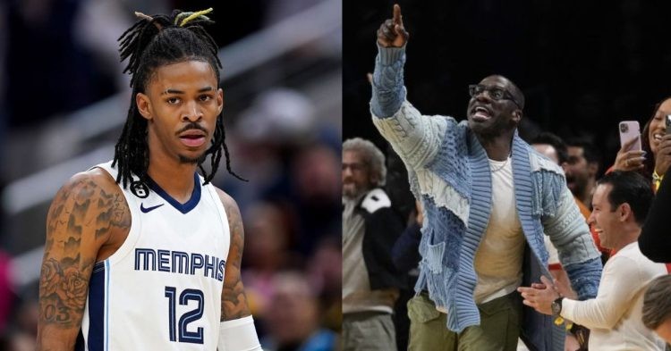 Memphis Grizzlies star Ja Morant and Shannon Sharpe on the court