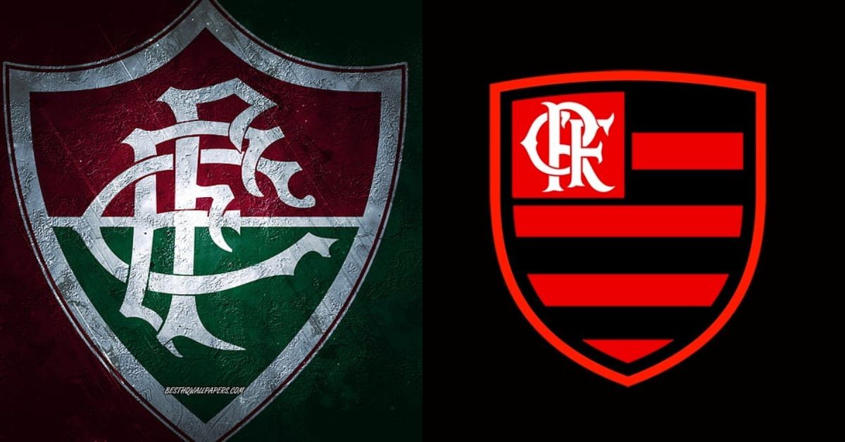 Fluminese crest (L) and Flamengo crest (R).