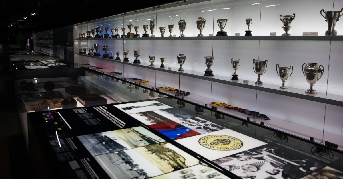 FC Barcelona trophy cabinet.
