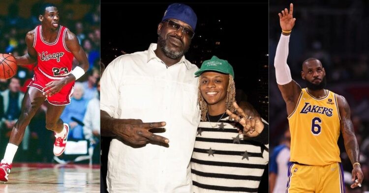 Myles O'Neal Shaquille O'Neal LeBron James and Michael Jordan