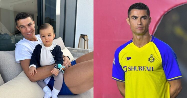 Cristiano Ronaldo with his daughter Bella Esmeralda