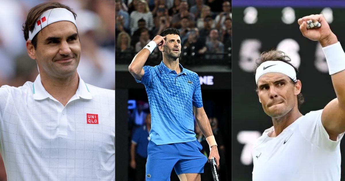 Roger Federer, Novak Djokovic and Rafael Nadal (Credit: Twitter)