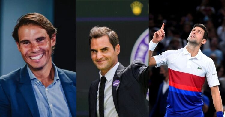 Rafael Nadal, Roger Federer and Novak Djokovic (Credit: Twitter)