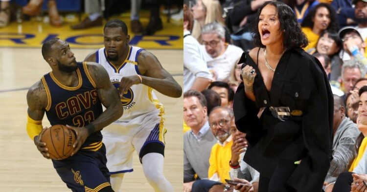 LeBron James, Kevin Durant and Rihanna in game 1