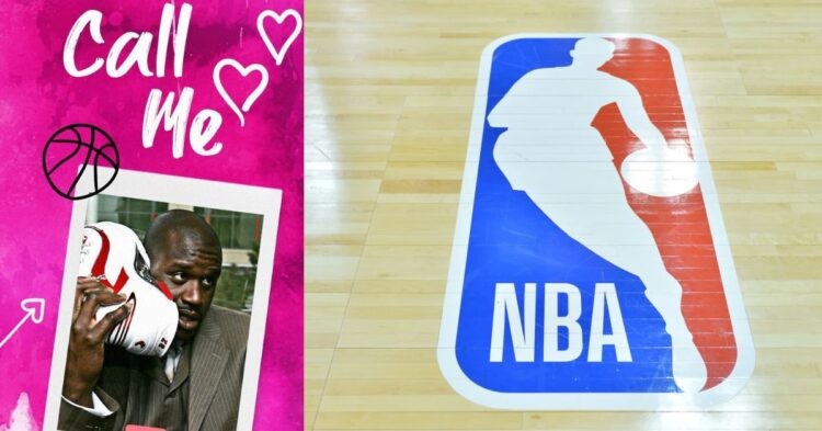 NBA logo and Shaquille O'Neal