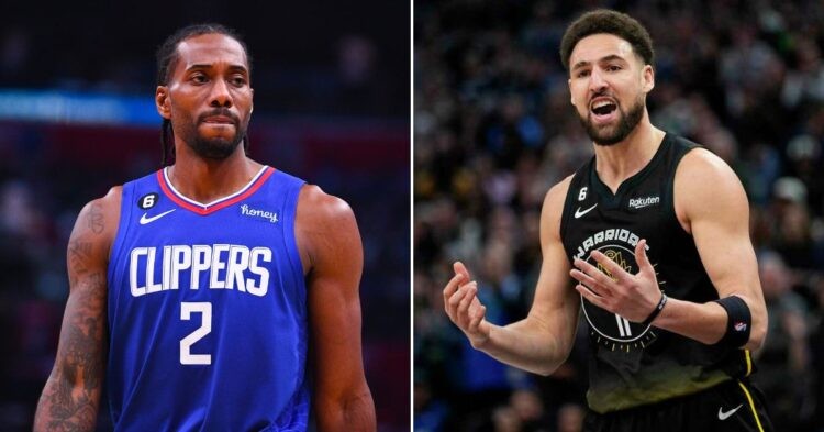 Los Angeles Clippers' Kawhi Leonard and Golden State Warriors' Klay Thompson