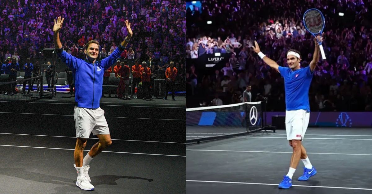 Roger Federer in tears after waving goodbye to the crowd amidst his retirement at the Laver Cup 2022 (Credit: The New York Post)