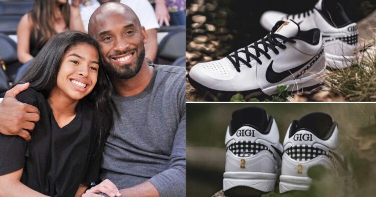Kobe Bryant with Gianna Bryant courtside and the latest Gigi Nike Kobe Protro 4
