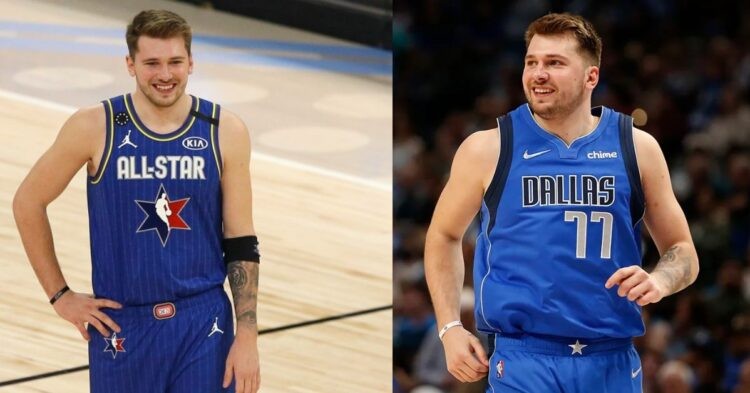 Luka Doncic on the court and during the NBA All-Star Game