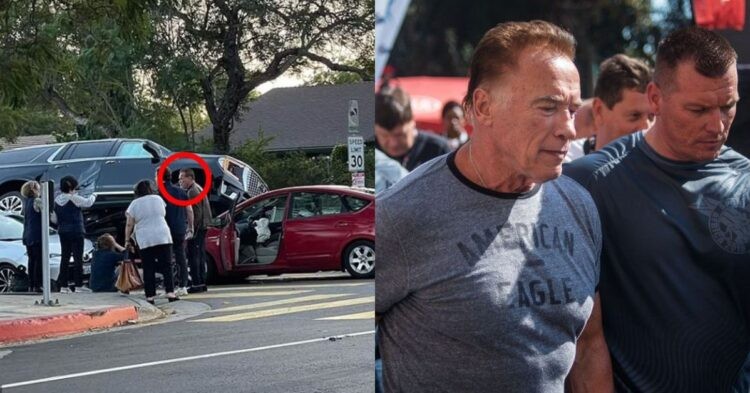 Arnold involved in a car accident (Credit: Daily Mail and BBC)
