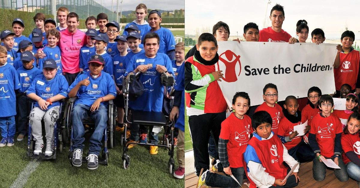 Lionel Messi and Cristiano Ronaldo are loved by fans for their charity work
