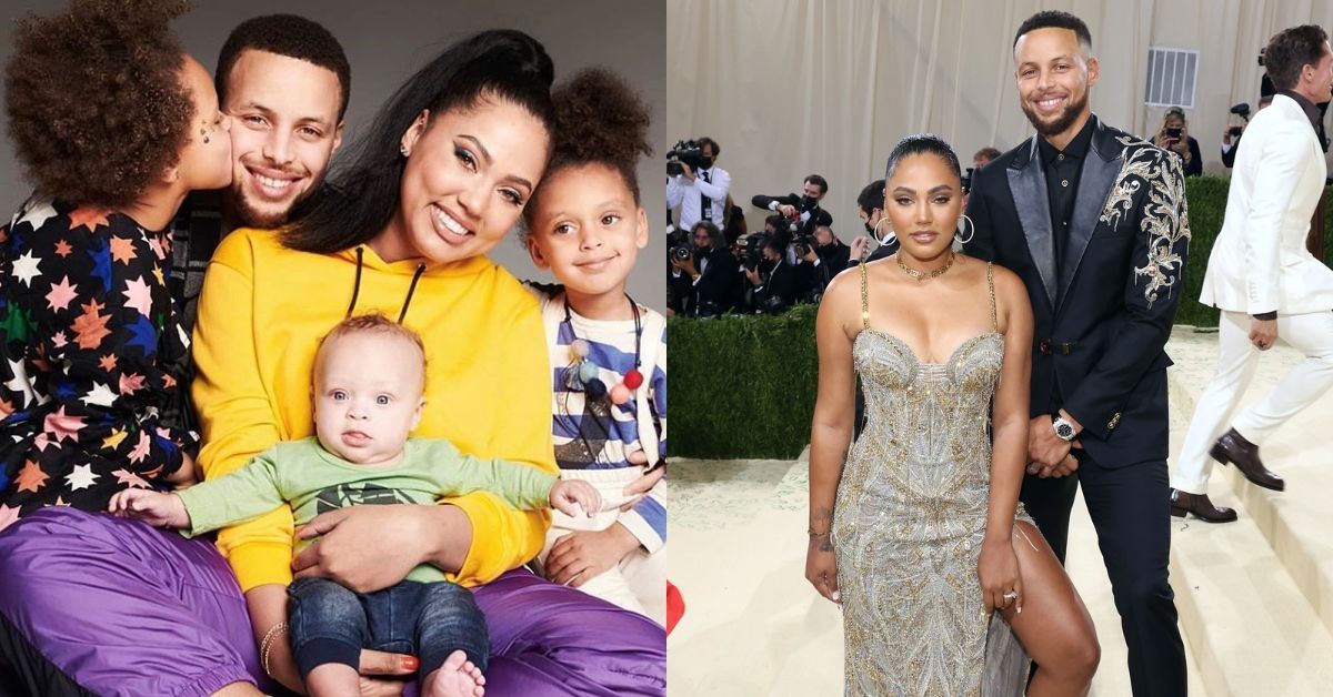 Stephen Curry and Ayesha Curry with their children