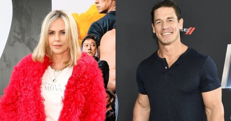 Charlize Theron (left) and John Cena (right) (Credit: Extra and BBC)
