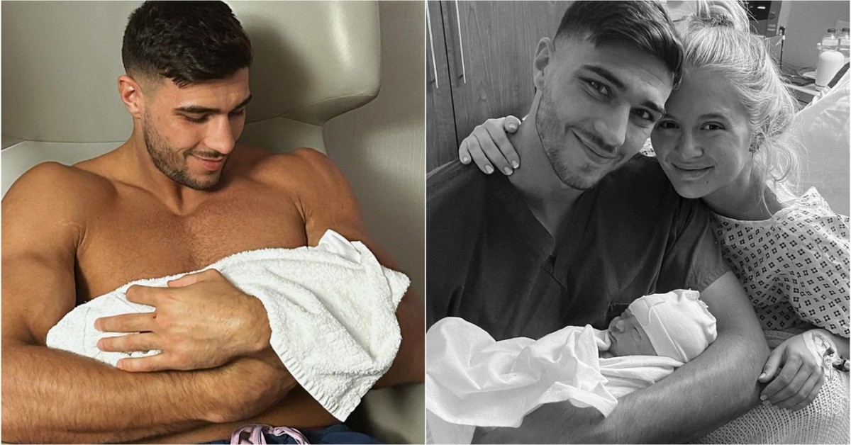 Tommy Fury with partner Molly Mae and daughter Bambi