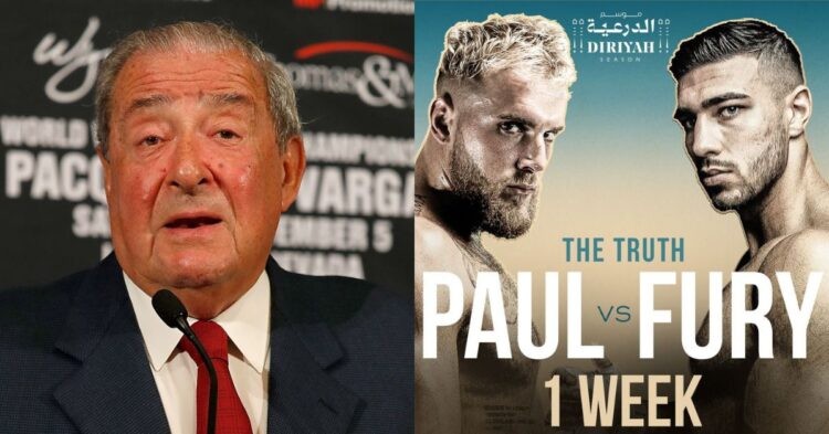 Bob Arum and Jake Paul vs Tommy Fury poster
