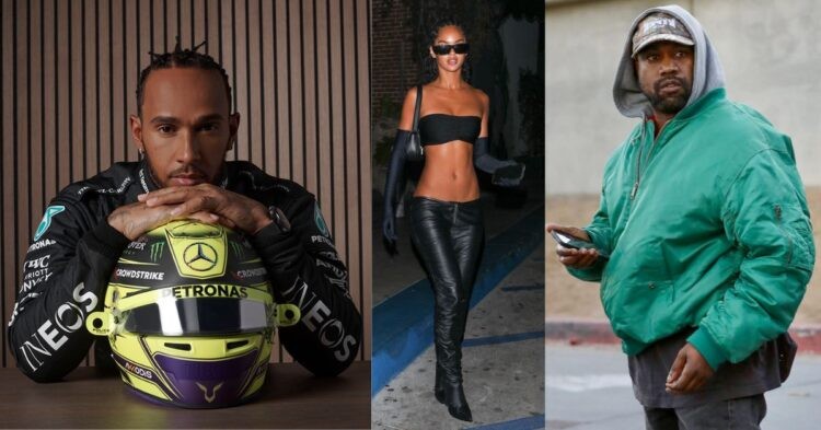 Lewis Hamilton (left), Juliana Nalu (center), Kanye West (right) (Credits- New York Magazine, CelebMafia, Mercedes)
