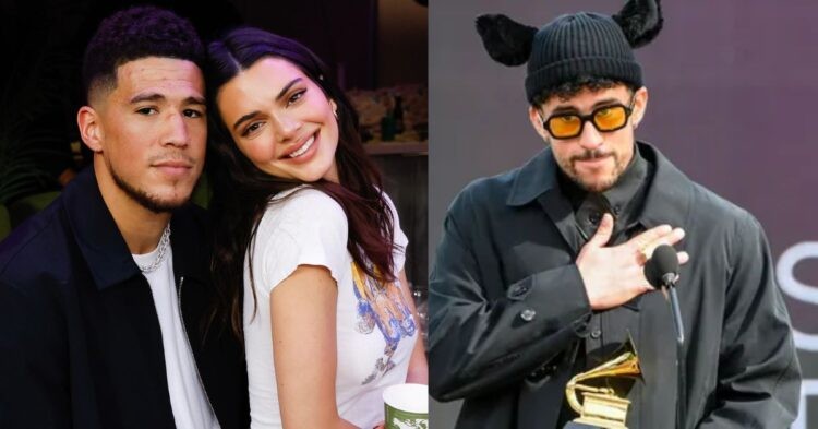 Devin Booker with Kendall Jenner and Bad Bunny