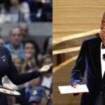 Serena Williams on the tennis ground (Left) and Chris Rock at the Oscars (Right)