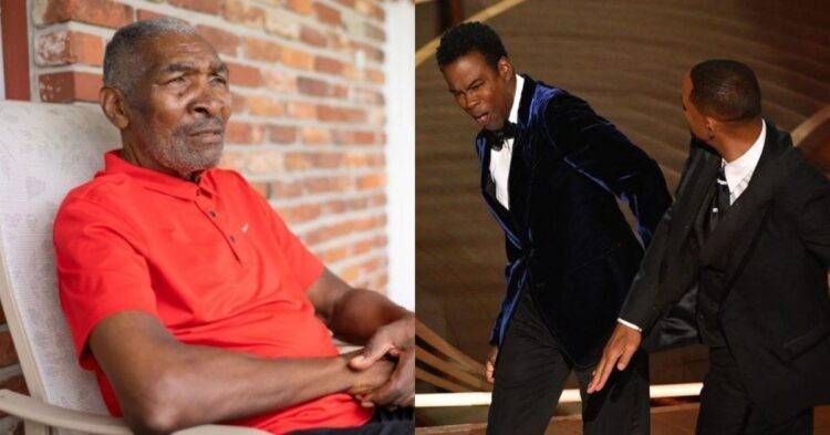 Richard Williams and Will Smith slapping Chris Rock (Credit: BBC)