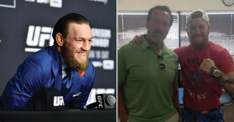 Conor McGregor (left) and Arnold Schwarzenegger (right)