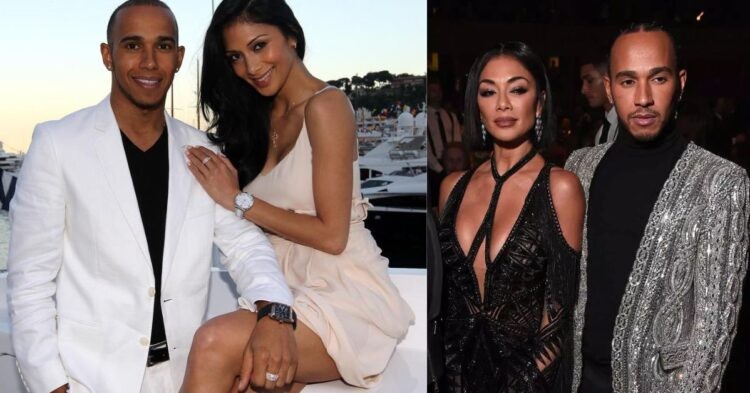 Lewis Hamilton and Nicole Scherzinger before (left) and after (right) the break up (Credit- SportsLeo, Times of India)