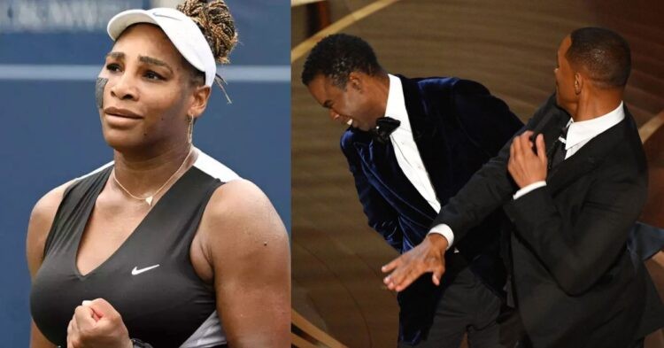 Serena Williams (left), Will Smith slapping veteran comedian Chris Rock(right) (Credit- The Times of India,CNN)