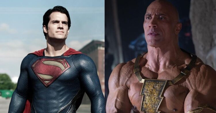 Henry Cavill as Superman (left) and Dwayne Johnson as Black Adam (right) (Credit: The Guardian and MARCA)