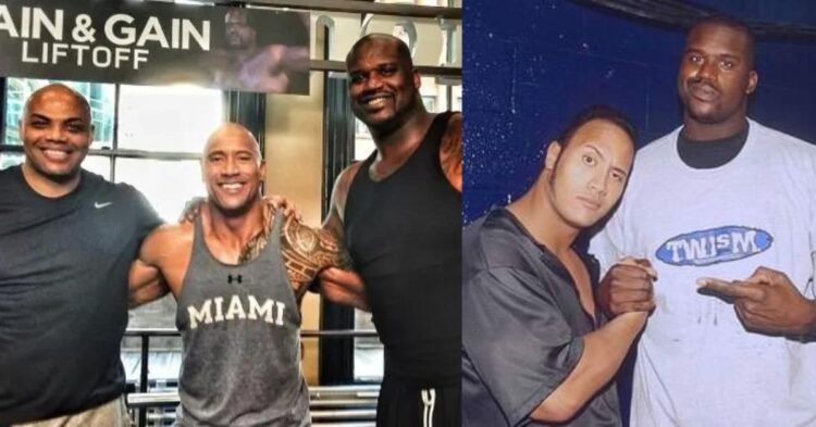 Dwayne Johnson, Shaquille O’Neal and Charles Barkley (Credit: Facebook and USA Today FTW)