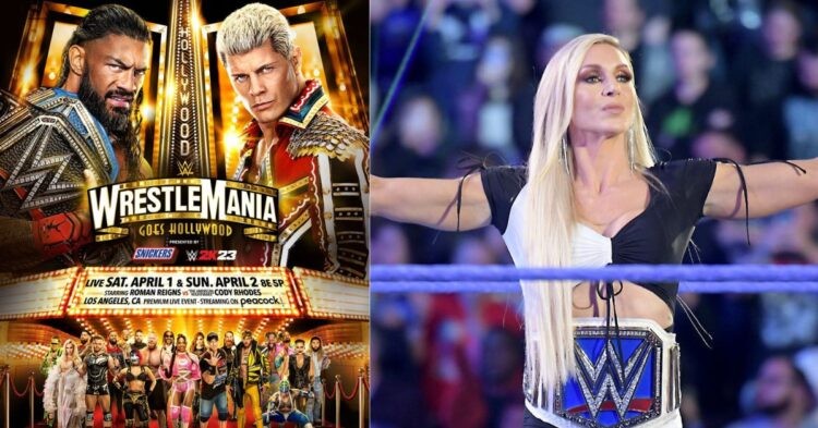 WrestleMania 39 poster(left) Charlotte Flair (right)